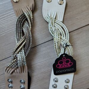 Paparazzi Elegant Gold and Cream Braided Bracelets